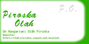 piroska olah business card